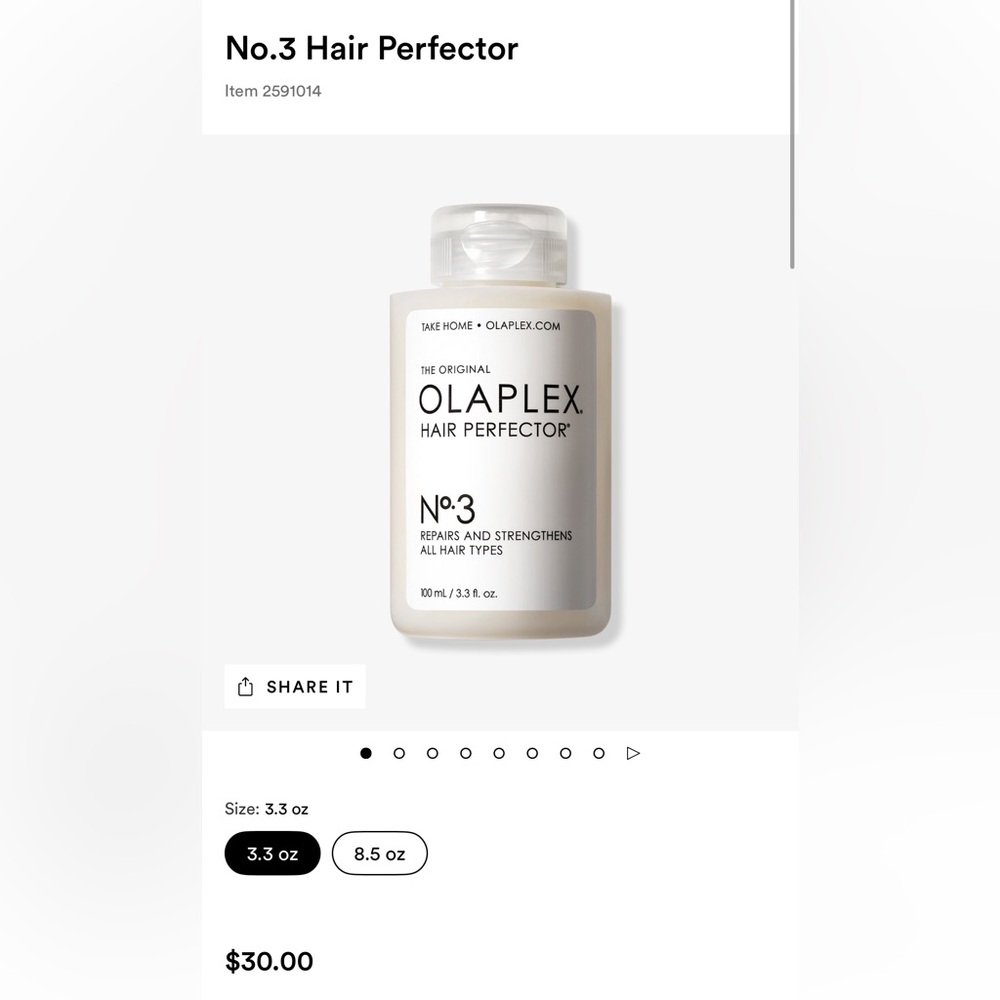 3 bottles of number 3 olaplex